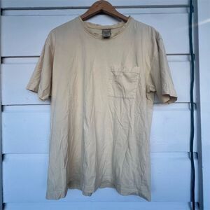 Scandia Woods Vintage Men's Beige Pocket T-Shirt Size Large